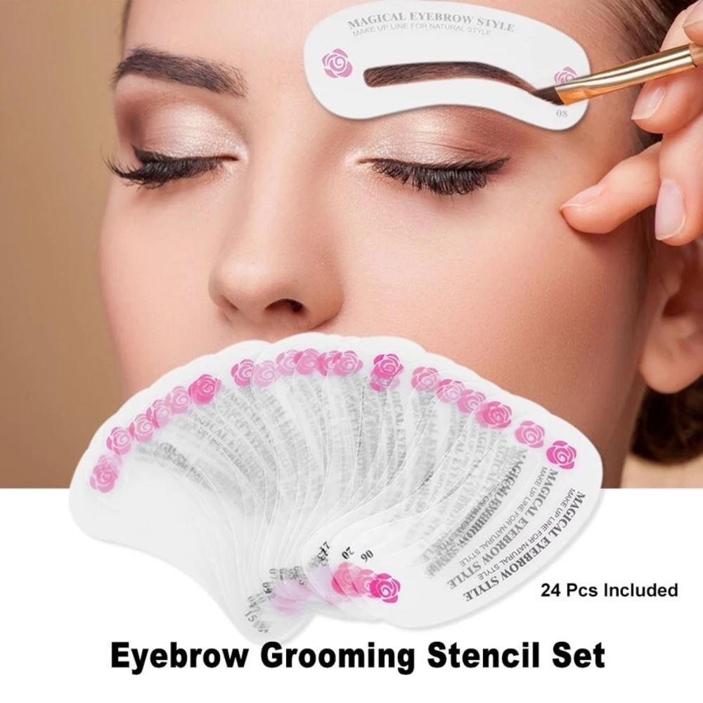 24 Pcs Eyebrow Stencil Eyebrow Shaping